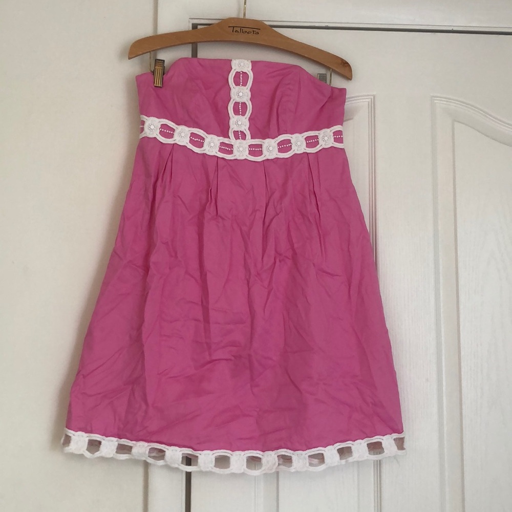 Lilly Pulitzer pink strapless size six dress